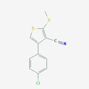 molecular formula C12H8ClNS2 B056363 3-Thiophenecarbonitrile, 4-(4-chlorophenyl)-2-(methylthio)- CAS No. 116526-42-2