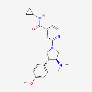 molecular formula C22H28N4O2 B5636304 N-cyclopropyl-2-[(3S*,4R*)-3-(dimethylamino)-4-(4-methoxyphenyl)-1-pyrrolidinyl]isonicotinamide 