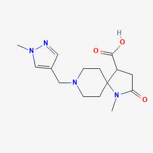 molecular formula C15H22N4O3 B5636307 1-methyl-8-[(1-methyl-1H-pyrazol-4-yl)methyl]-2-oxo-1,8-diazaspiro[4.5]decane-4-carboxylic acid 