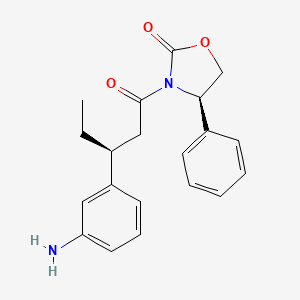molecular formula C20H22N2O3 B563631 (4R)-3-[(3S)-3-(3-Aminophenyl)pentanoyl]-4-phenyl-1,3-oxazolidin-2-one CAS No. 174590-39-7
