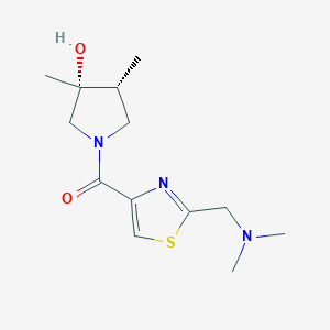 molecular formula C13H21N3O2S B5636313 (3R*,4R*)-1-({2-[(dimethylamino)methyl]-1,3-thiazol-4-yl}carbonyl)-3,4-dimethyl-3-pyrrolidinol 
