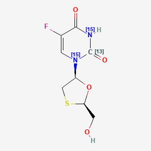 cis 5-Fluoro-1-[2-(hydroxymethyl)-1,3-oxathiolan-5-yl]-2,4(1H,3H)-pyrimidinedione-13C,15N2