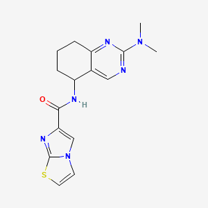 molecular formula C16H18N6OS B5636330 N-[2-(dimethylamino)-5,6,7,8-tetrahydroquinazolin-5-yl]imidazo[2,1-b][1,3]thiazole-6-carboxamide 