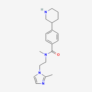 molecular formula C19H26N4O B5636341 N-methyl-N-[2-(2-methyl-1H-imidazol-1-yl)ethyl]-4-piperidin-3-ylbenzamide 