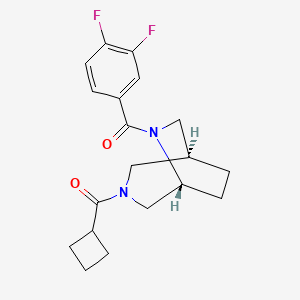 molecular formula C19H22F2N2O2 B5636362 (1S*,5R*)-3-(cyclobutylcarbonyl)-6-(3,4-difluorobenzoyl)-3,6-diazabicyclo[3.2.2]nonane 
