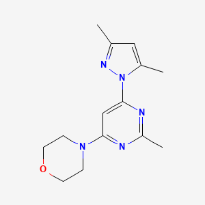 4-[6-(3,5-dimethyl-1H-pyrazol-1-yl)-2-methyl-4-pyrimidinyl]morpholine