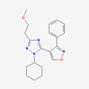 molecular formula C20H24N4O2 B5636383 1-cyclohexyl-3-(2-methoxyethyl)-5-(3-phenylisoxazol-4-yl)-1H-1,2,4-triazole 