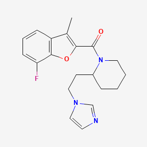 molecular formula C20H22FN3O2 B5636395 1-[(7-fluoro-3-methyl-1-benzofuran-2-yl)carbonyl]-2-[2-(1H-imidazol-1-yl)ethyl]piperidine 