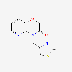 molecular formula C12H11N3O2S B5636397 4-[(2-methyl-1,3-thiazol-4-yl)methyl]-2H-pyrido[3,2-b][1,4]oxazin-3(4H)-one 