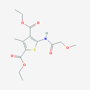 molecular formula C14H19NO6S B5636405 diethyl 5-[(methoxyacetyl)amino]-3-methyl-2,4-thiophenedicarboxylate 