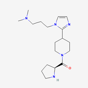molecular formula C18H31N5O B5636418 N,N-dimethyl-3-[2-(1-L-prolyl-4-piperidinyl)-1H-imidazol-1-yl]-1-propanamine dihydrochloride 