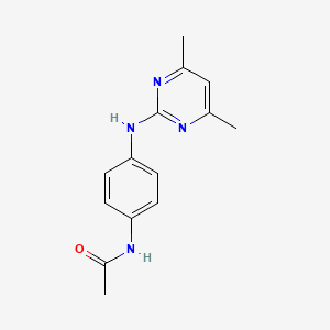 molecular formula C14H16N4O B5636422 N-{4-[(4,6-dimethyl-2-pyrimidinyl)amino]phenyl}acetamide 