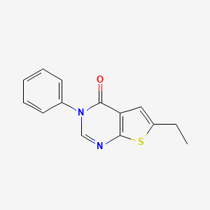 molecular formula C14H12N2OS B5636439 6-乙基-3-苯基噻吩并[2,3-d]嘧啶-4(3H)-酮 