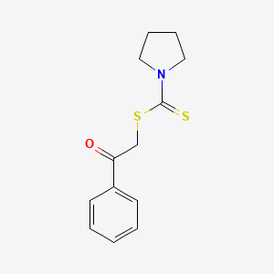 molecular formula C13H15NOS2 B5636453 2-oxo-2-phenylethyl 1-pyrrolidinecarbodithioate 