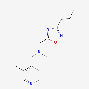 molecular formula C14H20N4O B5636476 N-methyl-1-(3-methyl-4-pyridinyl)-N-[(3-propyl-1,2,4-oxadiazol-5-yl)methyl]methanamine 