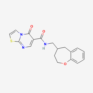 molecular formula C18H17N3O3S B5636487 5-oxo-N-(2,3,4,5-tetrahydro-1-benzoxepin-4-ylmethyl)-5H-[1,3]thiazolo[3,2-a]pyrimidine-6-carboxamide 