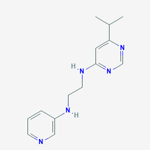 molecular formula C14H19N5 B5636490 (6-isopropylpyrimidin-4-yl)[2-(pyridin-3-ylamino)ethyl]amine 