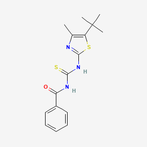 molecular formula C16H19N3OS2 B5636504 N-{[(5-tert-butyl-4-methyl-1,3-thiazol-2-yl)amino]carbonothioyl}benzamide CAS No. 5574-08-3