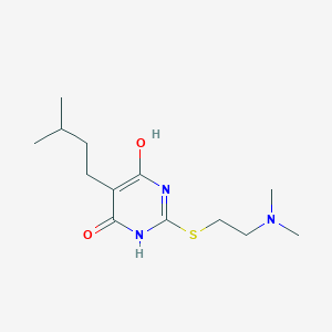 molecular formula C13H23N3O2S B5636508 2-{[2-(dimethylamino)ethyl]thio}-6-hydroxy-5-(3-methylbutyl)-4(3H)-pyrimidinone 
