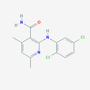 molecular formula C14H13Cl2N3O B5636518 2-[(2,5-二氯苯基)氨基]-4,6-二甲基烟酰胺 