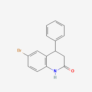 molecular formula C15H12BrNO B563653 6-Bromo-3,4-dihydro-4-phenyl-carbostyril CAS No. 94025-76-0