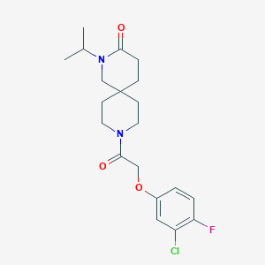 molecular formula C20H26ClFN2O3 B5636536 9-[(3-chloro-4-fluorophenoxy)acetyl]-2-isopropyl-2,9-diazaspiro[5.5]undecan-3-one 