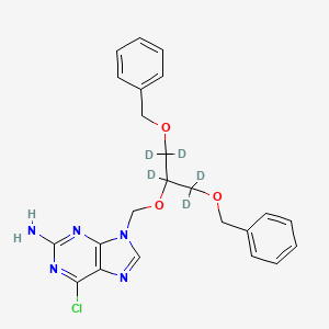molecular formula C23H24ClN5O3 B563656 9-[[2-Benzyloxy-1-(benzyloxymethyl)-ethoxy]-methyl]-6-chloroguanine-d5 CAS No. 1184968-31-7