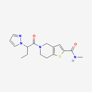 molecular formula C16H20N4O2S B5636601 N-methyl-5-[2-(1H-pyrazol-1-yl)butanoyl]-4,5,6,7-tetrahydrothieno[3,2-c]pyridine-2-carboxamide 