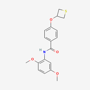 molecular formula C18H19NO4S B5636612 N-(2,5-dimethoxyphenyl)-4-(3-thietanyloxy)benzamide 