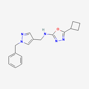 molecular formula C17H19N5O B5636630 N-[(1-benzyl-1H-pyrazol-4-yl)methyl]-5-cyclobutyl-1,3,4-oxadiazol-2-amine 