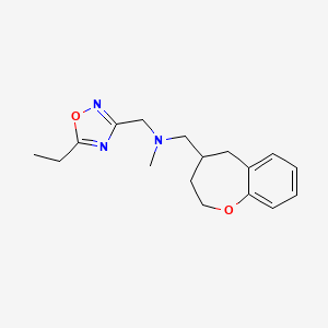 molecular formula C17H23N3O2 B5636634 1-(5-ethyl-1,2,4-oxadiazol-3-yl)-N-methyl-N-(2,3,4,5-tetrahydro-1-benzoxepin-4-ylmethyl)methanamine 