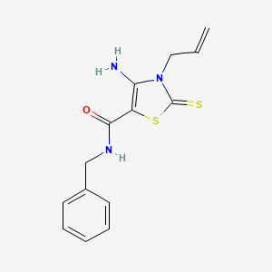 molecular formula C14H15N3OS2 B5636650 3-allyl-4-amino-N-benzyl-2-thioxo-2,3-dihydro-1,3-thiazole-5-carboxamide CAS No. 618076-60-1