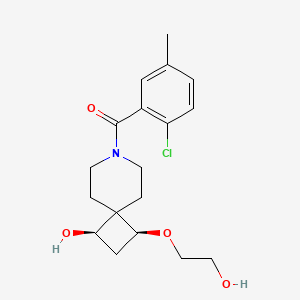 molecular formula C18H24ClNO4 B5636651 (1R*,3S*)-7-(2-chloro-5-methylbenzoyl)-3-(2-hydroxyethoxy)-7-azaspiro[3.5]nonan-1-ol 