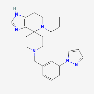 molecular formula C23H30N6 B5636663 5-propyl-1'-[3-(1H-pyrazol-1-yl)benzyl]-1,5,6,7-tetrahydrospiro[imidazo[4,5-c]pyridine-4,4'-piperidine] 