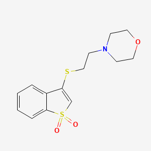 molecular formula C14H17NO3S2 B5636675 4-{2-[(1,1-dioxido-1-benzothien-3-yl)thio]ethyl}morpholine 