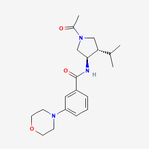 N-[(3R*,4S*)-1-acetyl-4-isopropyl-3-pyrrolidinyl]-3-(4-morpholinyl)benzamide