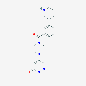molecular formula C21H27N5O2 B5636692 2-methyl-5-[4-(3-piperidin-3-ylbenzoyl)piperazin-1-yl]pyridazin-3(2H)-one 