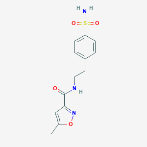 molecular formula C13H15N3O4S B056367 5-methyl-N-[2-(4-sulfamoylphenyl)ethyl]-1,2-oxazole-3-carboxamide CAS No. 24477-36-9