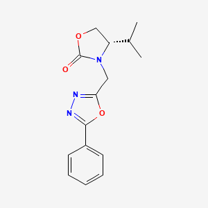 molecular formula C15H17N3O3 B5636706 (4S)-4-isopropyl-3-[(5-phenyl-1,3,4-oxadiazol-2-yl)methyl]-1,3-oxazolidin-2-one 
