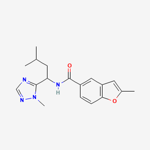 molecular formula C18H22N4O2 B5636727 2-methyl-N-[3-methyl-1-(1-methyl-1H-1,2,4-triazol-5-yl)butyl]-1-benzofuran-5-carboxamide 