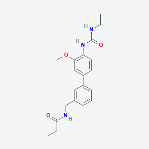 molecular formula C20H25N3O3 B5636731 N-[(4'-{[(ethylamino)carbonyl]amino}-3'-methoxybiphenyl-3-yl)methyl]propanamide 
