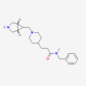 molecular formula C22H33N3O B5636741 3-{1-[rel-(1R,5S,6r)-3-azabicyclo[3.1.0]hex-6-ylmethyl]-4-piperidinyl}-N-benzyl-N-methylpropanamide dihydrochloride 