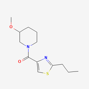 molecular formula C13H20N2O2S B5636810 3-methoxy-1-[(2-propyl-1,3-thiazol-4-yl)carbonyl]piperidine 
