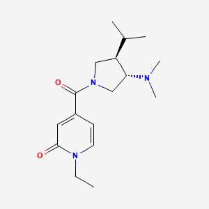 molecular formula C17H27N3O2 B5636824 4-{[(3S*,4R*)-3-(dimethylamino)-4-isopropyl-1-pyrrolidinyl]carbonyl}-1-ethyl-2(1H)-pyridinone 
