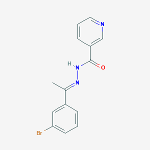 molecular formula C14H12BrN3O B5636842 N'-[1-(3-bromophenyl)ethylidene]nicotinohydrazide 