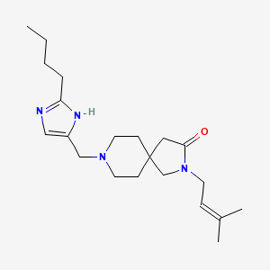 8-[(2-butyl-1H-imidazol-4-yl)methyl]-2-(3-methyl-2-buten-1-yl)-2,8-diazaspiro[4.5]decan-3-one