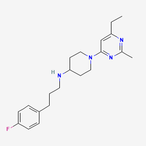 molecular formula C21H29FN4 B5636879 1-(6-ethyl-2-methylpyrimidin-4-yl)-N-[3-(4-fluorophenyl)propyl]piperidin-4-amine 