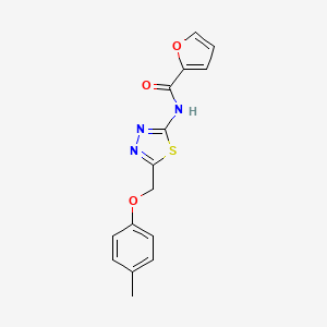 molecular formula C15H13N3O3S B5636888 N-{5-[(4-methylphenoxy)methyl]-1,3,4-thiadiazol-2-yl}-2-furamide 