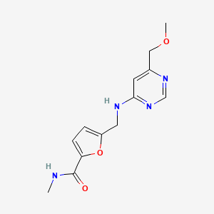 molecular formula C13H16N4O3 B5636902 5-({[6-(methoxymethyl)pyrimidin-4-yl]amino}methyl)-N-methyl-2-furamide 