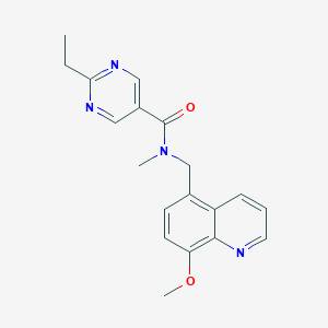 molecular formula C19H20N4O2 B5636905 2-ethyl-N-[(8-methoxy-5-quinolinyl)methyl]-N-methyl-5-pyrimidinecarboxamide 